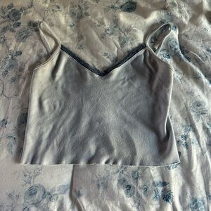 Brandy Melville Gray Fitted Crop Camisole